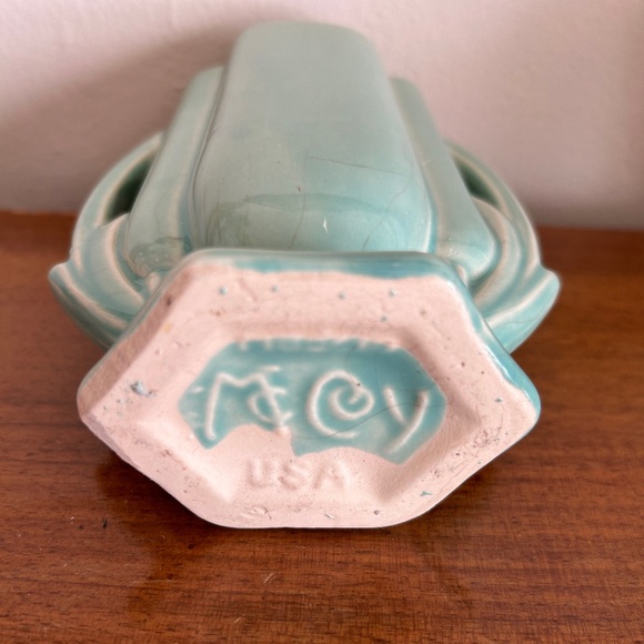 McCoy Art Deco Vintage Mint Green Vase - Picture 4 of 6